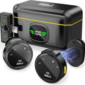 Wireless Lavalier Microphone for iPhone15/iPad/Android, Wireless Microphone with